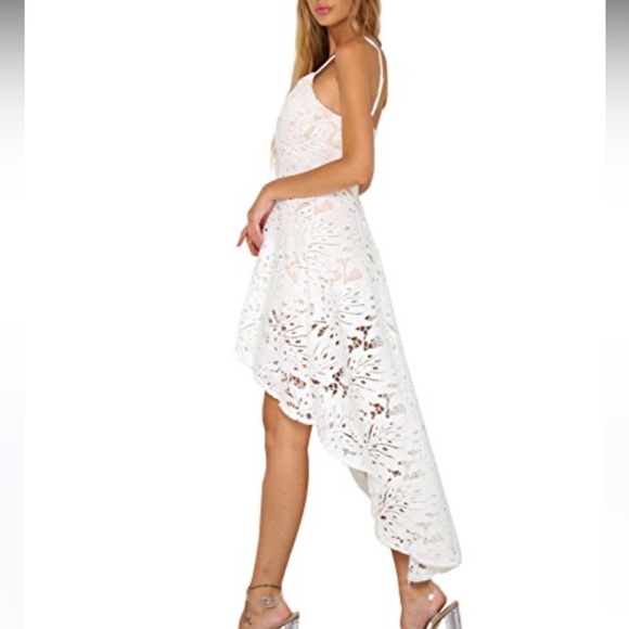 SHEIN White Lace High Low Dress - Picture 5 of 8